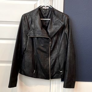 Calvin Klein suede asymmetrical zip jacket